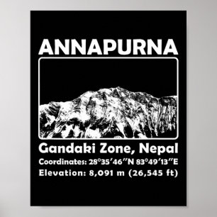 Annapurna met Nepal bergbeklimmen trekking Poster