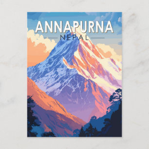 Annapurna Nepal Travel Art Vintage Briefkaart