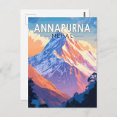 Annapurna Nepal Travel Art Vintage Briefkaart (Voorkant / Achterkant)