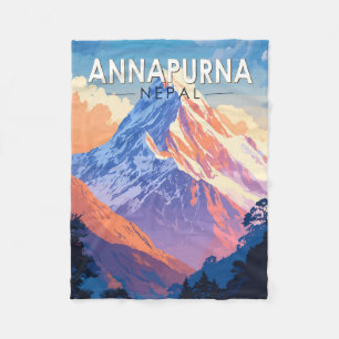 Annapurna Nepal Travel Art Vintage Fleece Deken