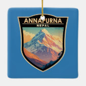 Annapurna Nepal Travel Art Vintage Keramisch Ornament (Achterkant)