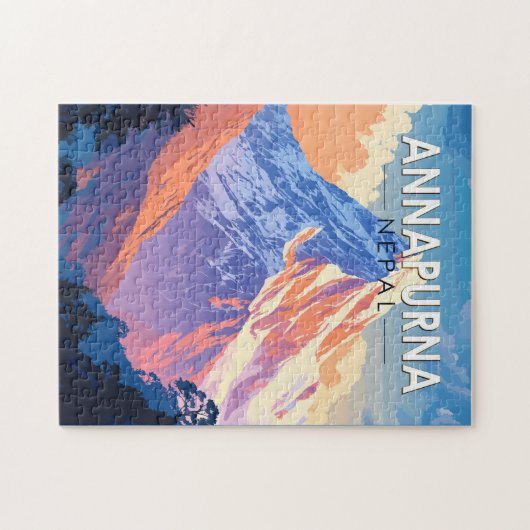 Annapurna Nepal Travel Art Vintage Legpuzzel (Horizontaal)