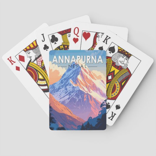 Annapurna Nepal Travel Art Vintage Pokerkaarten (Achterkant)