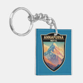 Annapurna Nepal Travel Art Vintage Sleutelhanger (Voorkant Links)