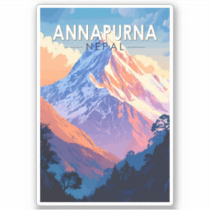 Annapurna Nepal Travel Art Vintage Sticker