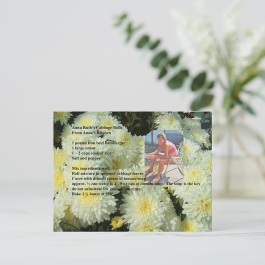 AnnaRuth's Cabbage Rolls Recipe Briefkaart (Staand voorkant)