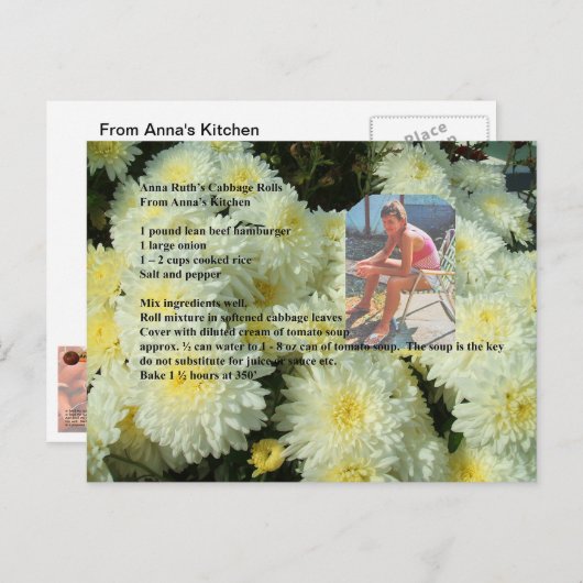 AnnaRuth's Cabbage Rolls Recipe Briefkaart (Voorkant / Achterkant)