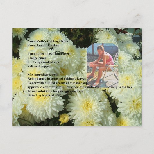 AnnaRuth's Cabbage Rolls Recipe Briefkaart (Voorkant)