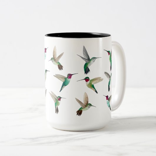 Anna's en Broad-tailed Hummingvogels Tweekleurige Koffiemok (Voorkant rechts)