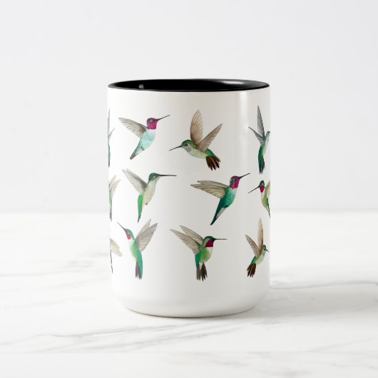 Anna's en Broad-tailed Hummingvogels Tweekleurige Koffiemok (Center)
