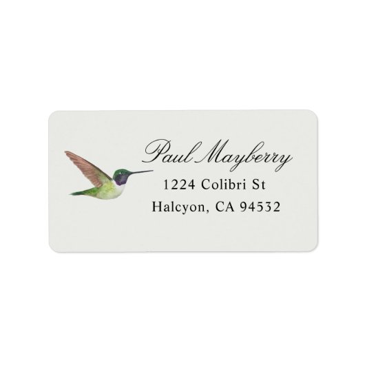 Anna's Hummingbird Address Label (Voorkant)