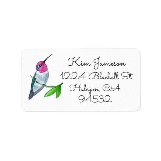 Anna's Hummingbird Address Label (Voorkant)