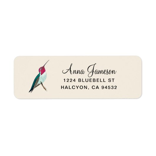 Anna's Hummingbird Address Label (Voorkant)