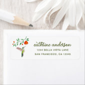 Anna's Hummingbird and Flowery Branch Etiket (Insitu)