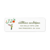 Anna's Hummingbird and Flowery Branch Etiket (Voorkant)