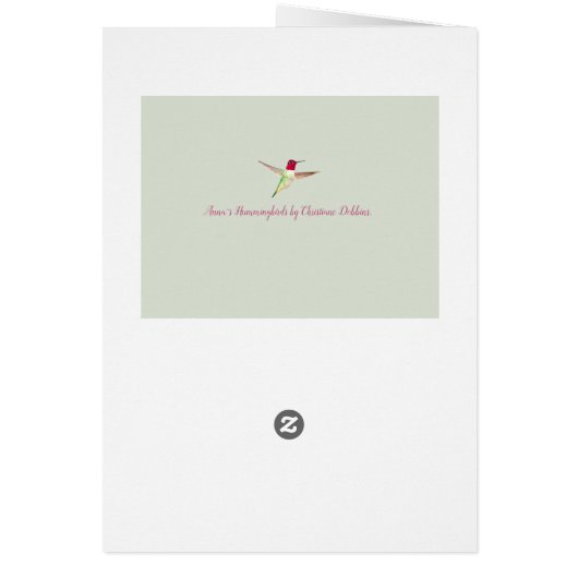 Anna's Hummingbird Birthday Card (Achterkant)