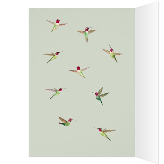 Anna's Hummingbird Birthday Card (Binnen (Links))