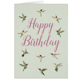 Anna's Hummingbird Birthday Card