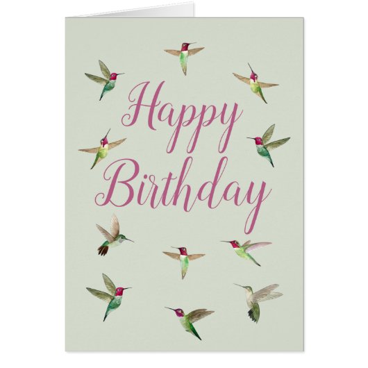 Anna's Hummingbird Birthday Card (Voorkant)