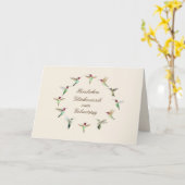 Anna's Hummingbird Birthday Card Kaart (Gele Bloem)