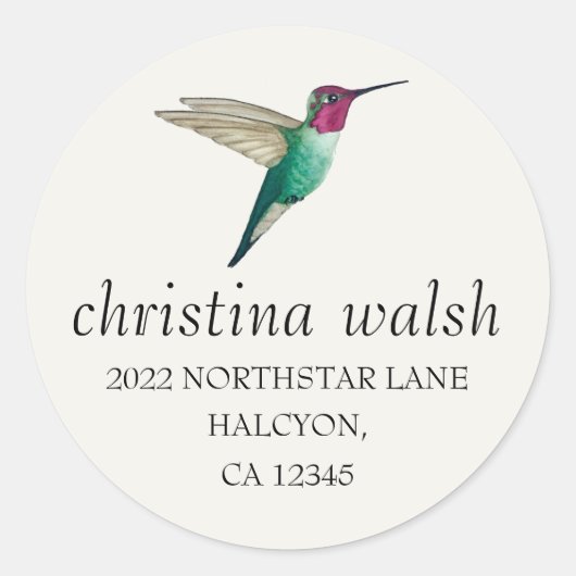 Anna's Hummingbird Classic Round Sticker (Voorkant)