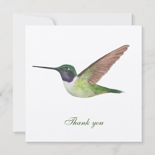 Anna's Hummingbird Hartelijk dank Bedankkaart (Voorkant)