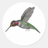 Anna's Hummingbird in vlucht Ronde Sticker (Voorkant)