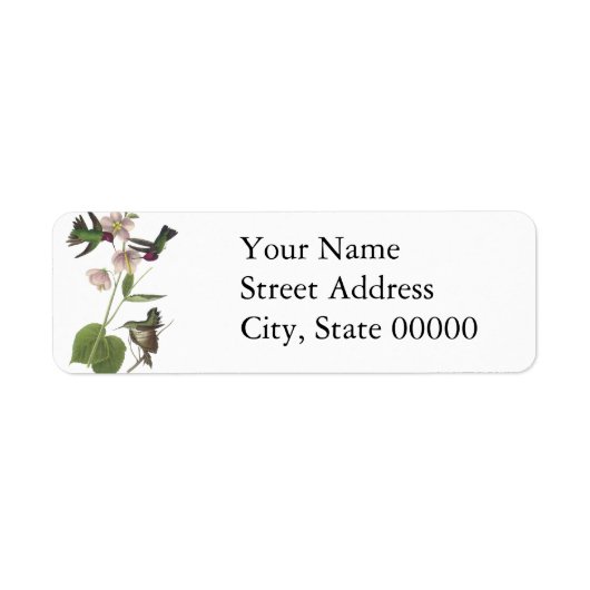 Anna's Hummingbird, James Audubon Etiket (Voorkant)