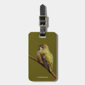Anna's Hummingbird op de Scarlet Trumpetvine Bagagelabel (Voorkant verticaal)