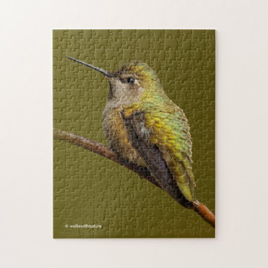 Anna's Hummingbird op de Scarlet Trumpetvine Legpuzzel (Verticaal)