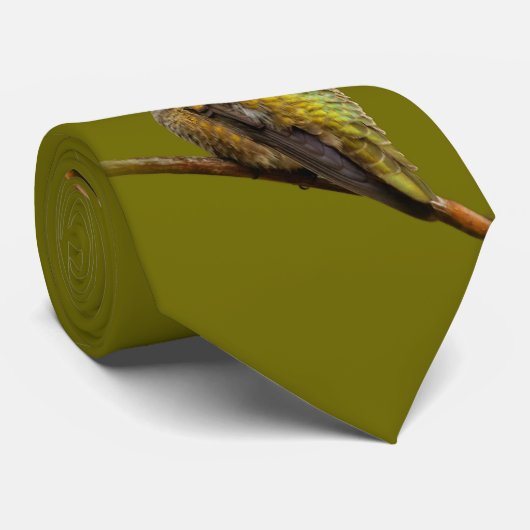 Anna's Hummingbird op de Scarlet Trumpetvine Stropdas (Opgerold)