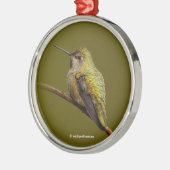 Anna's Hummingbird op Scarlet Trumpetvine Metalen Ornament (Links)