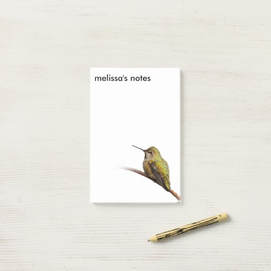 Anna's Hummingbird op Scarlet Trumpetvine Post-it® Notes (Op bureau)