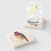 Anna's Hummingbird Pink Bird Photo Stone Coaster Stenen Onderzetter (Zijkant)
