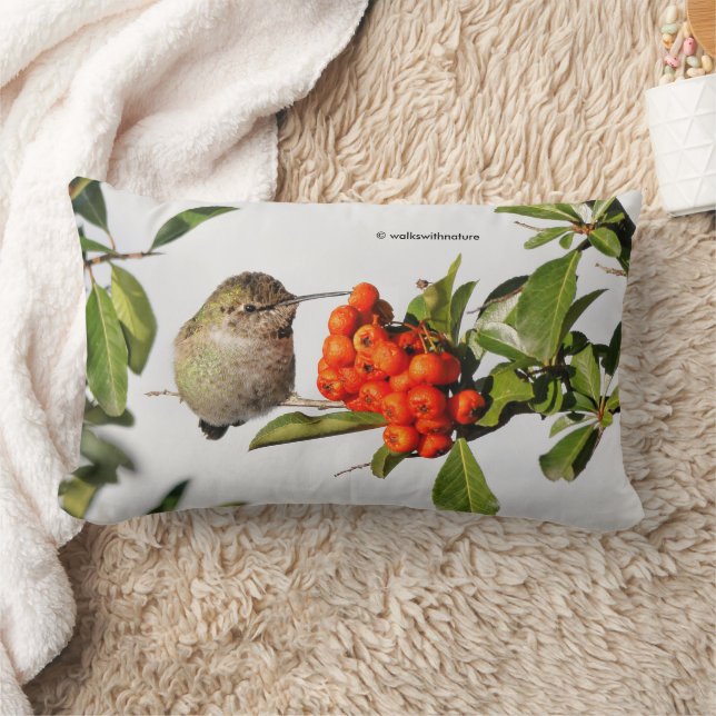 Anna's Hummingbird Poses met de Pyracantha Kussen (Deken)