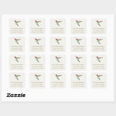 Anna's Hummingbird retouradres Vierkante Sticker (Vel)