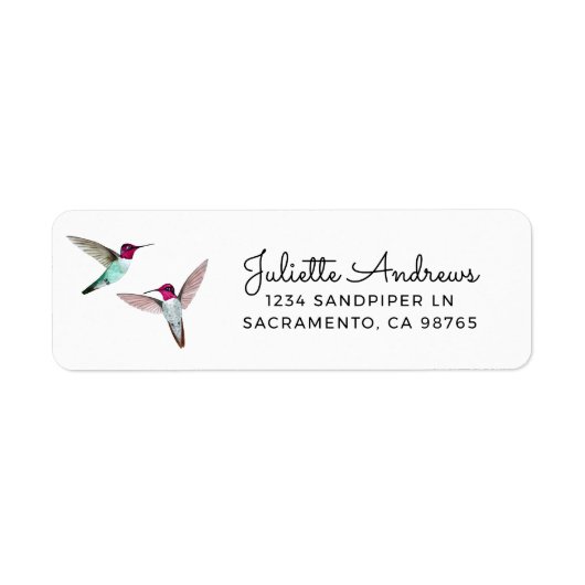 Anna's Hummingbird Retourlabel Etiket (Voorkant)