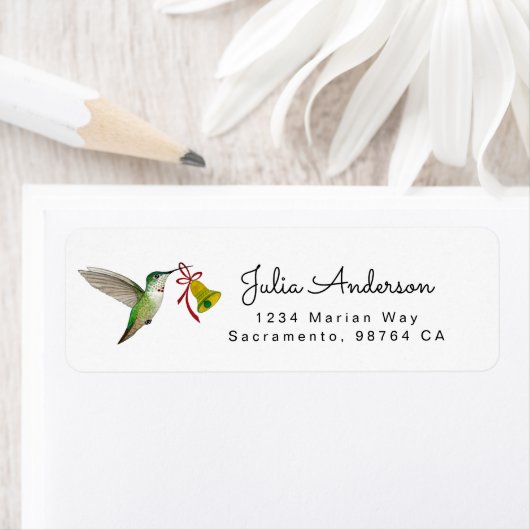 Anna's Hummingbird return address Label (Insitu)