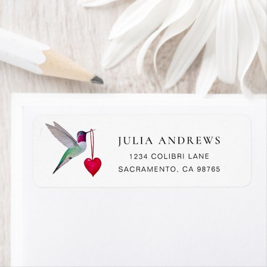 Anna's Hummingbird Return Address Label (Insitu)