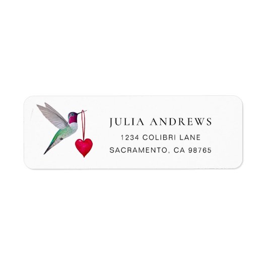 Anna's Hummingbird Return Address Label (Voorkant)