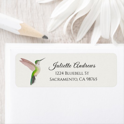 Anna's Hummingbird Return Address Label (Insitu)