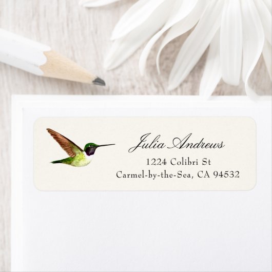 Anna's Hummingbird Return Address Label (Insitu)