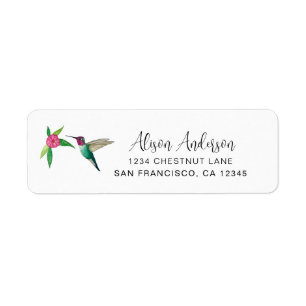 Anna's Hummingbird Return Address Label