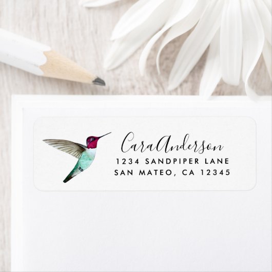 Anna's Hummingbird return address Label (Insitu)
