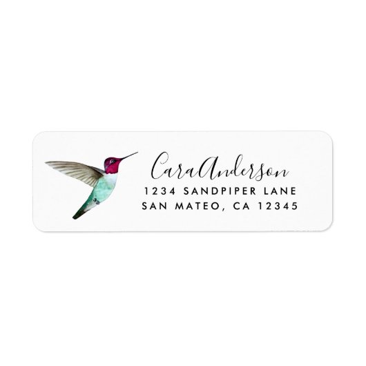 Anna's Hummingbird return address Label (Voorkant)