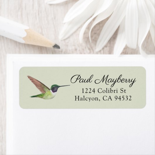 Anna's Hummingbird Return Address Label (Insitu)