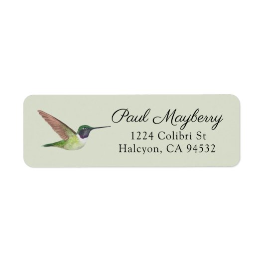 Anna's Hummingbird Return Address Label (Voorkant)