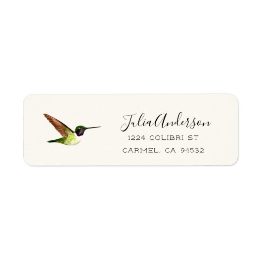 Anna's Hummingbird Return Address Label (Voorkant)