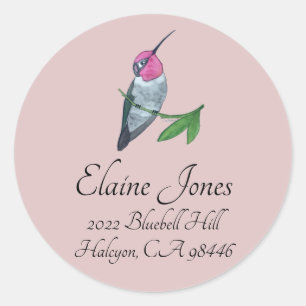 Anna's Hummingbird Ronde Sticker