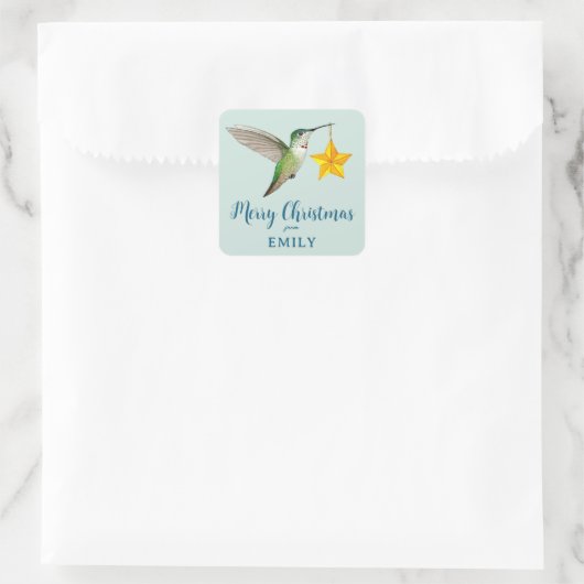 Anna's Hummingbird Square Sticker (Tas)